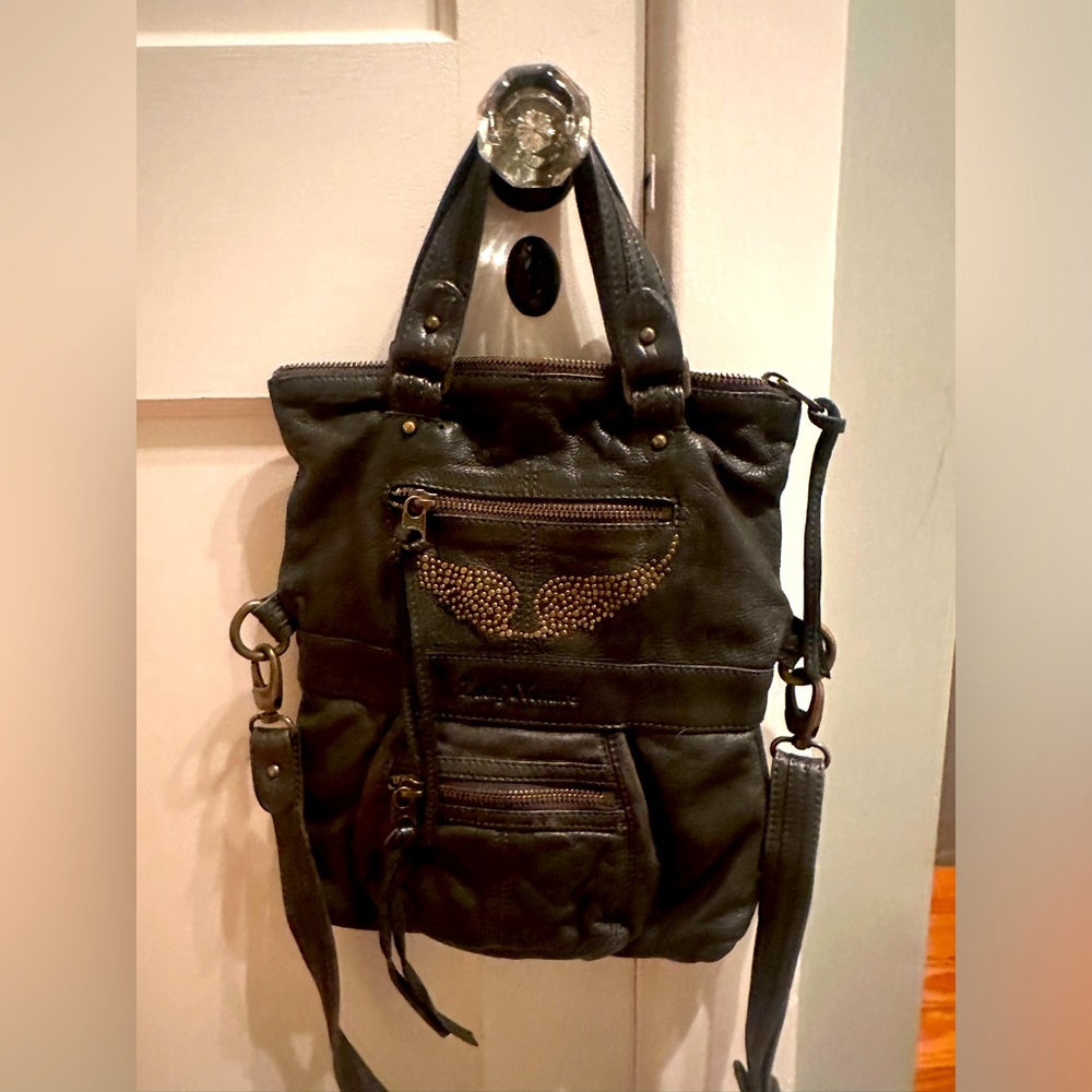 Zadig Voltaire gorgeous dark bottle green leather purse.